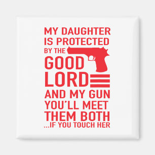 Imán Papi Protector Divertido Papá Del Chica Tee