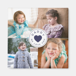 Imán Papi Te Amamos Fotos de Niños Corazón Azul