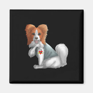 Imán Papillon I Love Mom Tattoo Dog Shirt Funny Madres