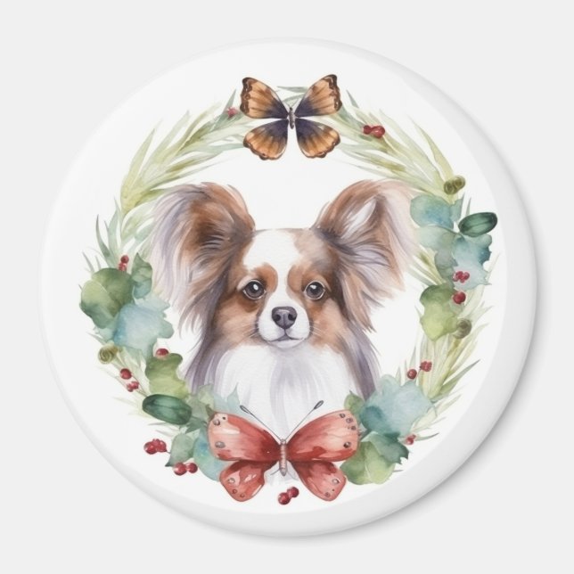 Imán Papillon Navidades Wreath Festimes Pup (Frente)