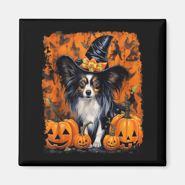 Imán Papillon perro Halloween (Frente)
