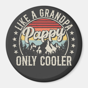 Imán Pappy like a Grandpa Only Cooler Retro Circle