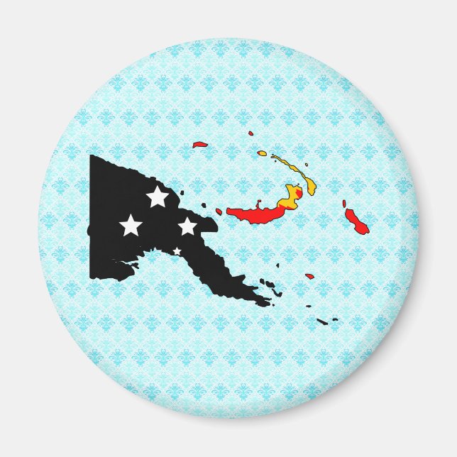 Imán Papúa Nueva Guinea - Mapa de bandera (Frente)