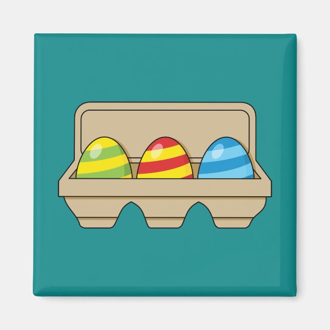 Imán Paquete de coloridos huevos de Pascua Personalizad (Frente)