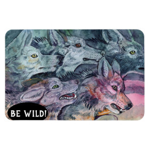 Imán Paquete de Wolf de color de agua