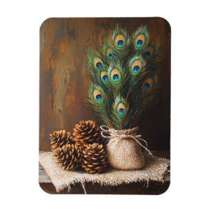 Imán Paquetes de pavo real con pinecones flexibles