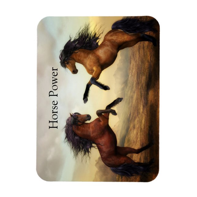 Imán par de caballos salvajes  (Vertical)