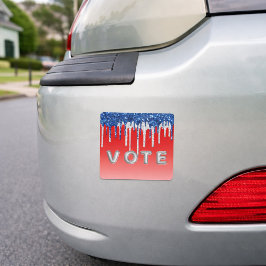 Imán Para Coche Americana Glitter Drip Vote