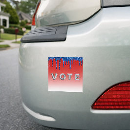 Imán Para Coche Americana Red Blue Glitter Drip Vote