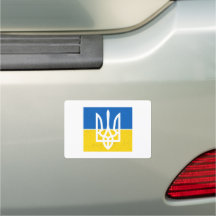 Bandera de Ucrania y escudo de armas