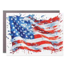Bandera estadounidense acuarela 4 de julio