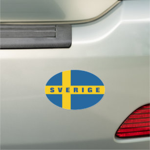 Imán Para Coche Bandera sueca de Suecia parachoque de texto person