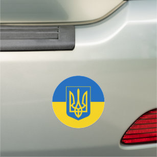 Imán Para Coche Bandera ucraniana tridente de amarillo azul