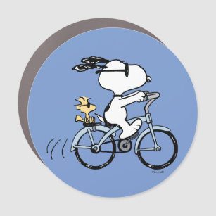 Imán Para Coche Cacahuetes   Bicicleta Snoopy & Woodstock