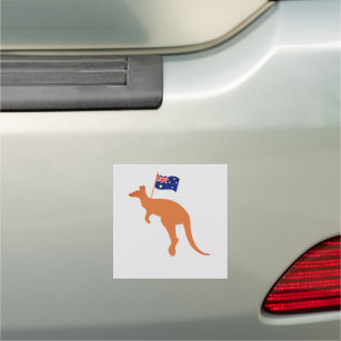 Imán Para Coche canguro con gris claro de bandera australiana