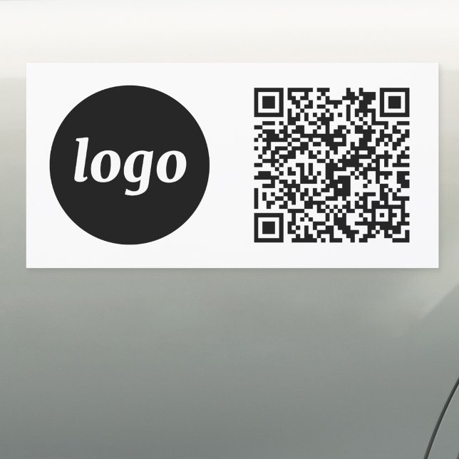 Imán Para Coche Cód. QR de promoción de logotipo sencillo (Logo with QR code business promotional car magnet)