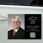 Imán Para Coche Código QR Agente inmobiliario - Foto del logotipo<br><div class="desc">Crea un aspecto profesional y pulido con este imán de coches con logotipo negro del agente inmobiliario. Este imán de personalizable muestra de manera destacada su logotipo, información de contacto y una foto, asegurando una gran visibilidad mientras usted está de viaje. Ideal para los inmobiliarios, es una forma elegante y...</div>
