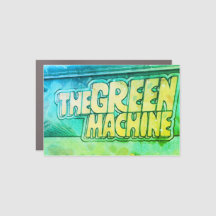 El pegatina de la máquina verde