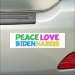 Imán Para Coche Elecciones de Peace Love Biden Harris 2024<br><div class="desc">Cute Joe Biden Kamala Harris,  un imán parachoque de coches para un demócrata progresista al que le encantan los diseños políticos divertidos y coloridos. Peace Love Biden Harris.</div>