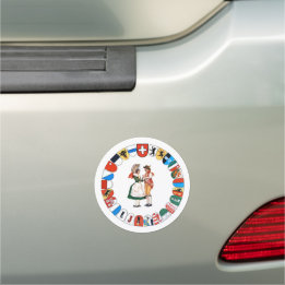 Imán Para Coche Escudo suizo y bailarinas disfrazadas