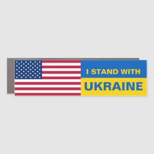 Imán Para Coche Estoy con Ucrania Estados Unidos de América bander