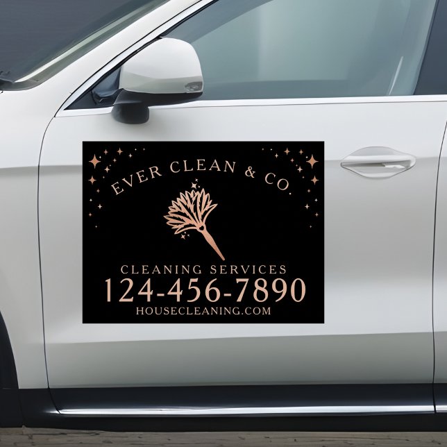 Imán Para Coche Feather Duster Maid profesional y limpieza de casa (Feather Duster Professional Maid & House Cleaning Car Magnet)