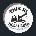Imán Para Coche Funny Tow Truck Driver Así es como hago rodar Pers<br><div class="desc">Este gracioso regalo para un conductor de remolque tiene un naufragio dentro de la hilarante frase This is How I Roll. Una buena referencia cultural pop para un conductor a quien le gusta el humor moderno. Magnate personalizado de coches para conductores de la empresa con su texto personalizado.</div>