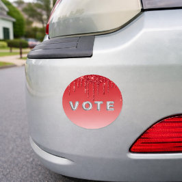 Imán Para Coche Glam Red Glitter Drip 