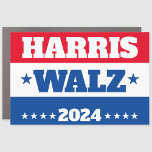 Imán Para Coche Harris Walz | Campaña Tim Walz 2024 Rojo azul<br><div class="desc">Campaña Harris Walz 2024 Rótulo Blue Red Yard</div>