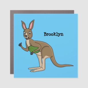 Imán Para Coche Ilustracion de canguro australiano bastante feliz
