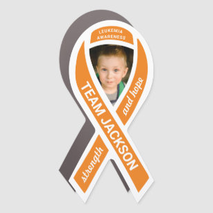 Imán Para Coche Leukemia Awareness Photo Naranja Ribbon