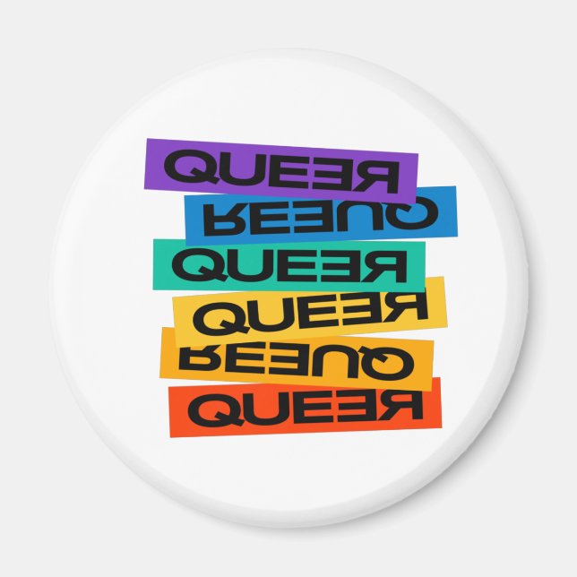 Imán para coche. LGTB+Orgullo. Raro. Chapa (Frente)