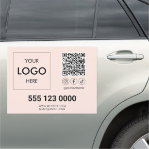 Imán Para Coche Logo QR Code Social Media Car Magner