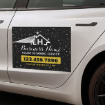 Imán Para Coche Logotipo de la manguera de lavado a presión de lim<br><div class="desc">Limpieza de la casa Lámina de energía Limpieza de techo Monograma Logotipo de la casa de lavado de ropa imán negro de coches</div>