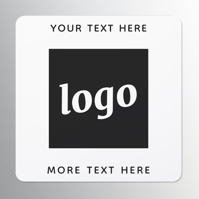 Imán Para Coche Logotipo simple con negocio de texto (Logo and custom text promotional business car magnet)