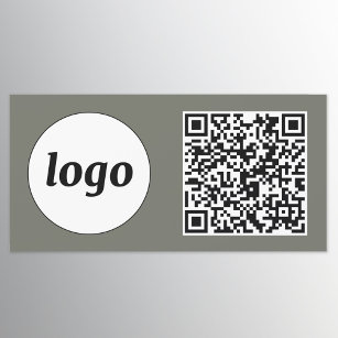 Imán Para Coche Logotipo simple y negocio de texto Código QR Verde