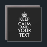 Imán Para Coche Mantener la calma y continuar - Crear el propio<br><div class="desc">Haga que su propio Personalizado se mantenga tranquilo y continúe con el diseño agregando texto usted mismo. Es un eslogan muy popular para los amantes de la diversión y para todos.</div>