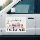Imán Para Coche Mascota Hogar Sentado Acuarela Acogedor sofá Hogar (Home Pet Sitting Watercolor Cozy Home Pink Couch Car Magnet)