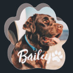 Imán Para Coche Mascota Simple y Moderno Nombre y foto de la tipog<br><div class="desc">Este diseño sencillo y moderno se compone de una tipografía de escritura moderna y sencilla. Añadir foto de mascota personalizado.</div>
