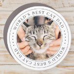 Imán Para Coche Mejor foto clásica de papá y gato del mundo<br><div class="desc">Este diseño simple y clásico está compuesto por tipografía de la síspera y agrega una foto personalizado.</div>