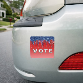 Imán Para Coche Modern Patriotic Glitter Drip  Vote