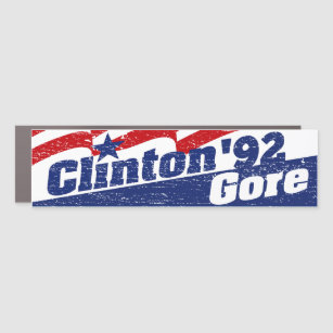 Imán Para Coche Parachoque de Vintage Clinton Gore 92 Clinton 1992