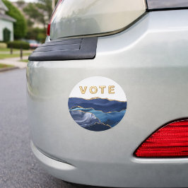 Imán Para Coche Patriotic Blue Gold Agate Vote
