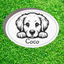 Peeking Golden Retriever Puppy Personalizado