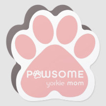 Personalizable Pawsome Dog Mom Car Magnet