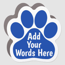 Imán Para Coche Personalizado Perro Paw Car Magnet - Royal Blue