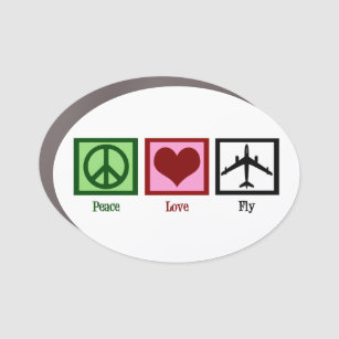 Imán Para Coche Piloto de avión de Peace Love Fly