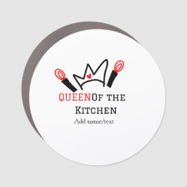 Imán Para Coche Reina de la cocina chef cocinar añadir nombre a la