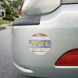 Imán Para Coche Rustic Americana Wood Plank Vote