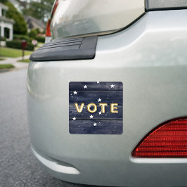 Imán Para Coche Rustic Blue Wood Stars  Vote